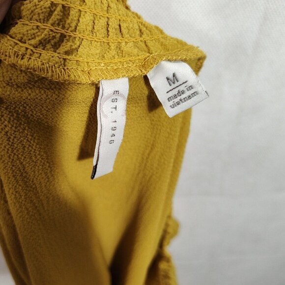 Cato Cold Shoulder Top Off the Shoulder Women Size M Yellow-Brown Short Sleeve - Picture 7 of 9